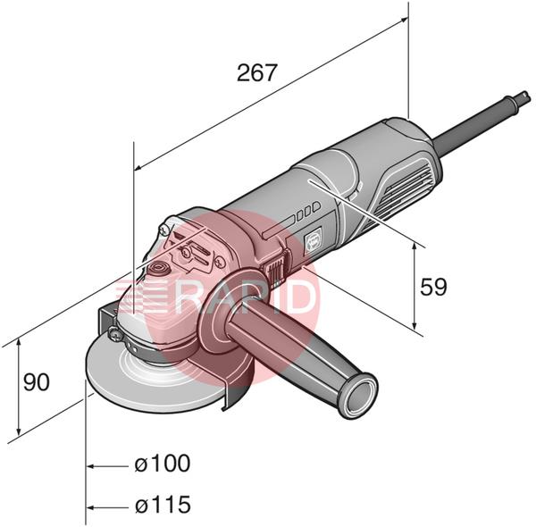 72219860000  FEIN WSG 7-115 Compact 115mm 760W Angle Grinder - 230v